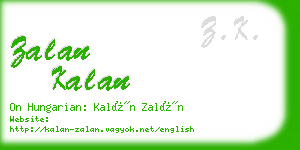 zalan kalan business card